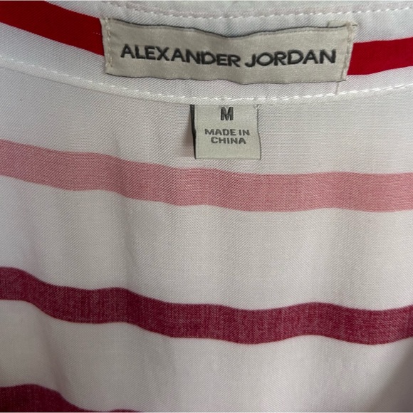 Alexander Jordan • Women’s Striped Back Button Short Sleeve Tunic Top • Medium - Picture 5 of 6